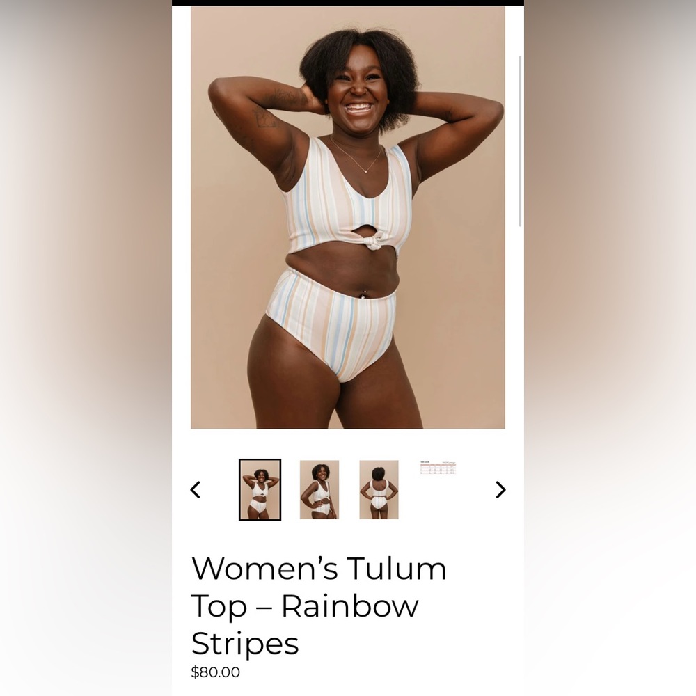 Imagine Perry Women’s Tulum Top - Rainbow Stripes - Picture 5 of 8